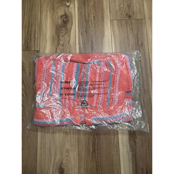 NWT! Ramy Brook Madge Cotton Stripe Cardigan in Flame Geo Size XS - Picture 7 of 7